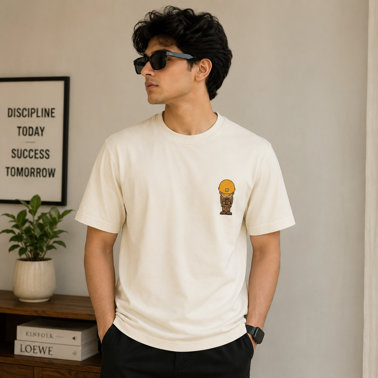 Relaxed Fit Off-White T-Shirt